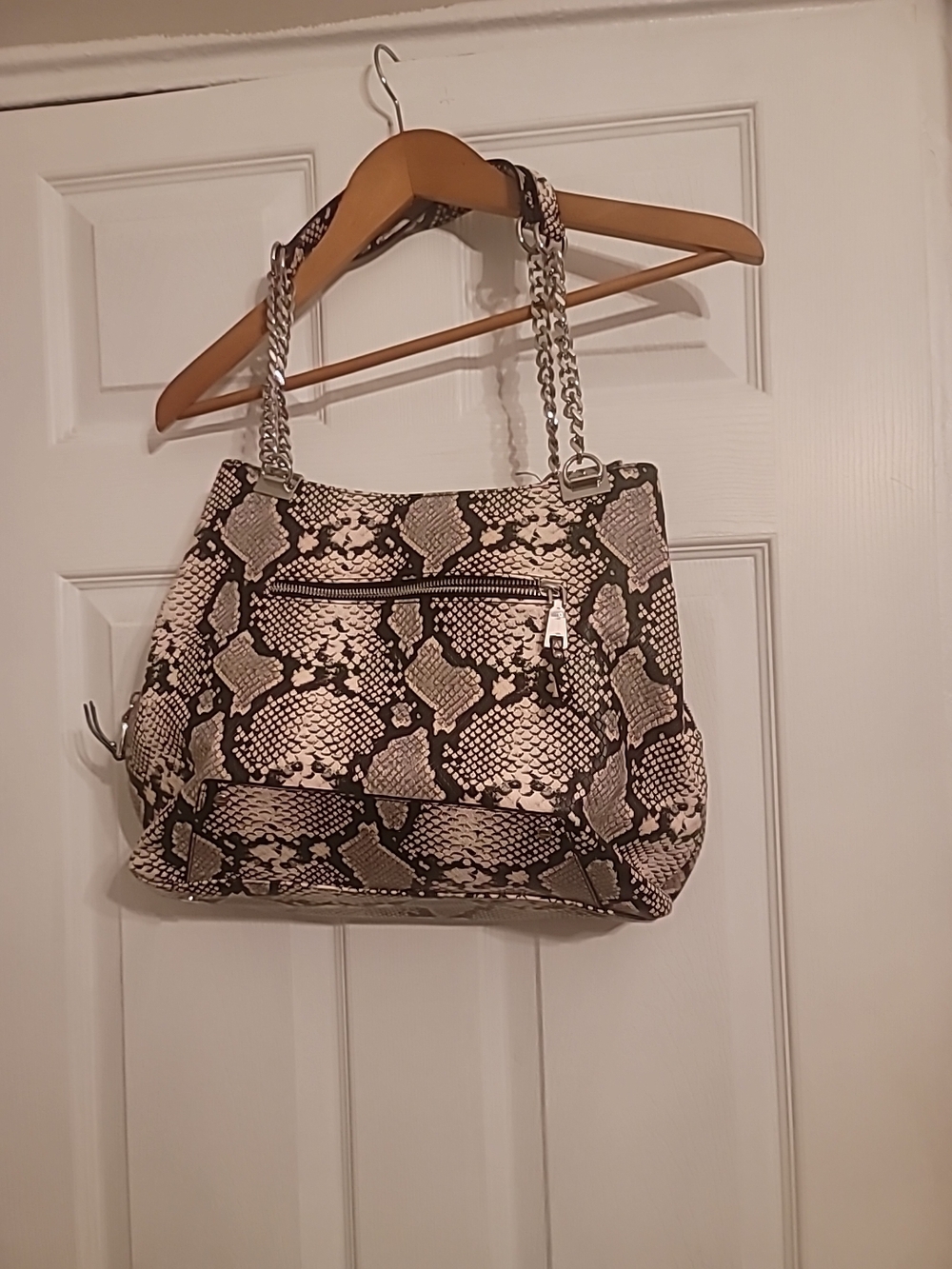 INC International Concepts Snake-Print Shoulder Bag - Beige & Black